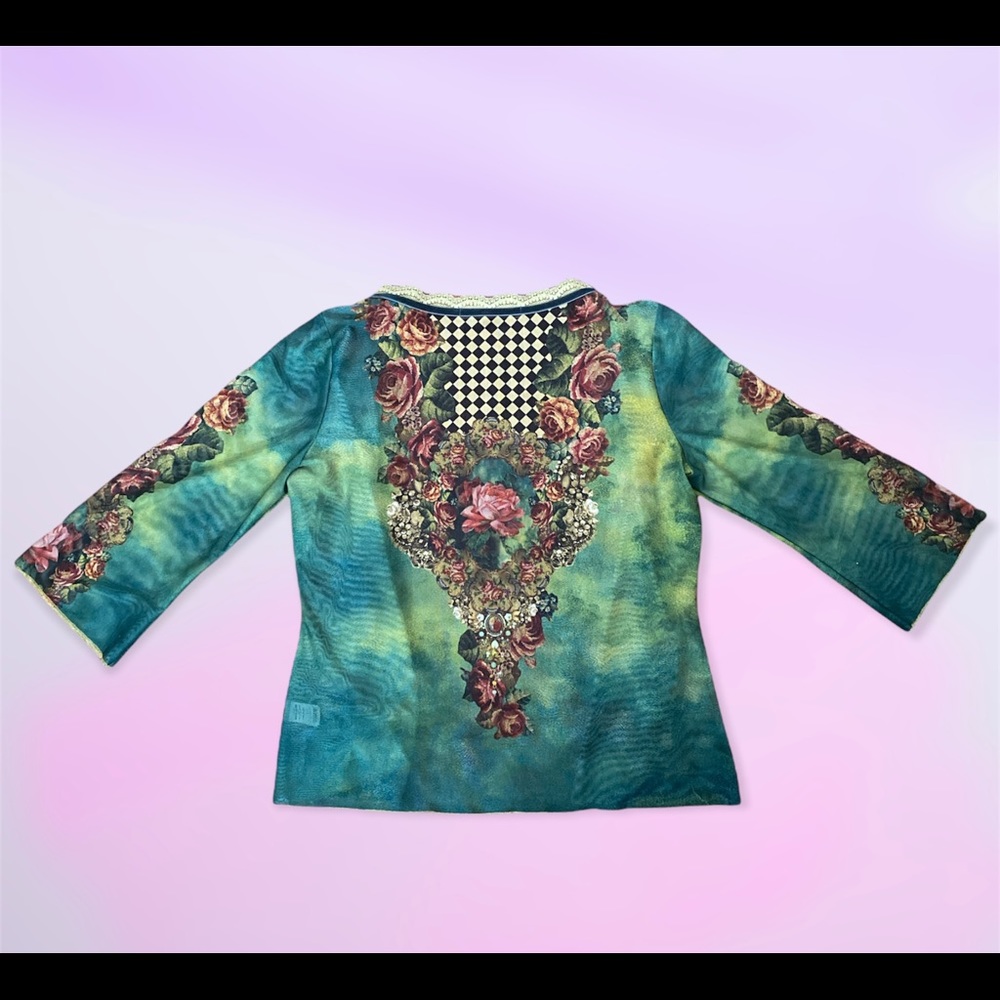 Designer Michal Negrin Mesh Cardigan Top